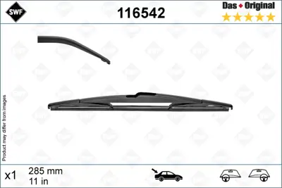 VALEO 116542 Swf Silecek Arka 285mm Lhd Rhd (X1) 