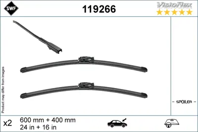 VALEO 119266 Swf Silecek Flat Bladeoe 600+400mm Lhd Kıt 
