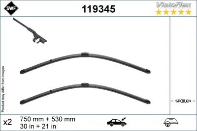 VALEO 119345 Swf Silecek Flat Bladeoe 750+530mm Lhd Kıt 