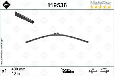 VALEO 119536 Swf Vısıoflex Flat Blade (X1) (400mm) (Arka) 1888034 32120G 1412263 SD7H157980 517980 10575186 7980 1376998 92020093 575186