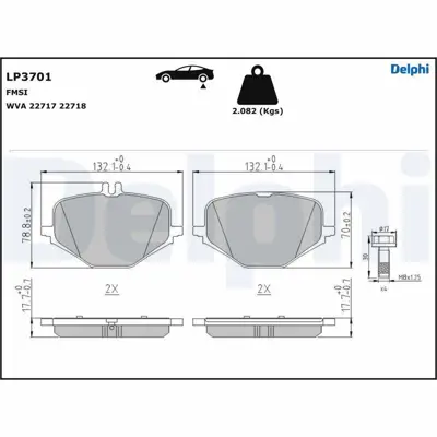DELPHI LP3701 Fren Balatası Arka G-Class W463 Amg G 63 18> 2271701 T2348