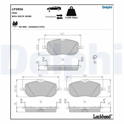 DELPHI LP3856 Fren Balatası On Mercedes C180 21> 