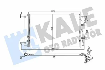 KALE 358245 Klima Radyatörü 976062F000 83005093 KA5093 380000 60835093 8FC351303091 8333023 8FC351303081 40525027 43181