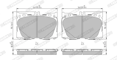 FERODO FDB5149 Fren Balatası 205-213 Ön 4 Matic A0004207900 13046048922NSETMS 355032051 FDB5149 82211340 4205000 8DB355032051 986424335 A0004205000 D1871