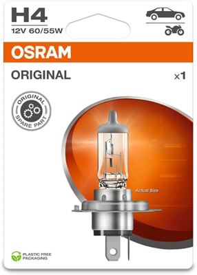 OSRAM 64193-1BL Ampul H4 12v Standart Blıster Ambaljlı 55w GM 1987301001, GM 488814000, GM 8GJ002525138, GM N47201B