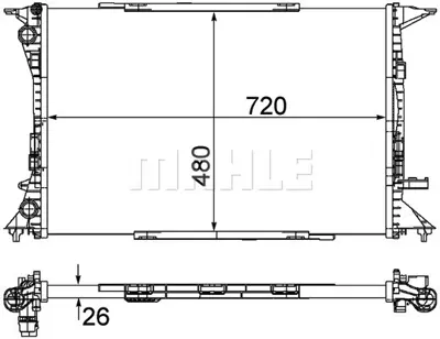 BEHR MAHLE CR1060000P Su Radyatörü  Audı A4 / A5 / Q5 Caba-Cabb-Cdha-Cje  8K0121251LMAH