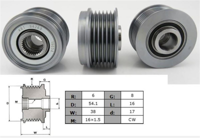 Valeo 595309 Alternator Kasnağı Fg18s022 Ducato Iı (250-251) 3.0 Mjtd (504280012 51787165 5705kp 5801526032) 535017610