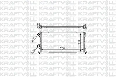 KRAFTVOLL 08040032 Motor Radyator Doblo 1,3 - 1,9 Jtd Ym Brazıng (Klimalı Klimasız) - (1 Sıra Alb Sıstem) (700*380*16)  51861635 51779233 46807378 K51861635 K51779233 K46807378 51779323 41732993 42820833 46798100