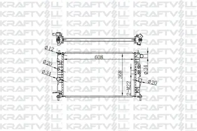 KRAFTVOLL 08040052 Motor Su Radyatoru M.T Vectra B X25xe (608*368*16) Brazıng (Mt) 1300181 1300161 52464543 52479100 52464553 1300159 1300160 1300182 1300221 1300223