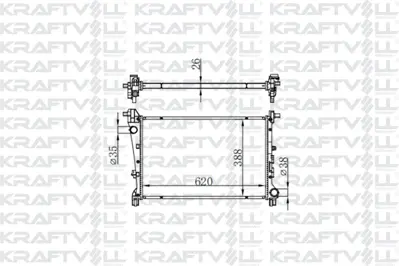 KRAFTVOLL 08040068 Motor Su Radyatoru Egea Cross 1,3 - 1,6 Mjet - 1,4 Benzınlı (Mt) (620*398*26) Brazıng 52052630 52015584