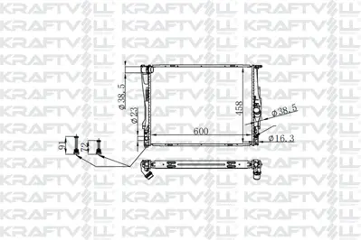 KRAFTVOLL 08040092 Motor Su Radyatoru Manueltapasız Bmw E81 E82 E87 E88 E90 E91 E92 E93 X1 E84 Z4 E89 (600*458*26) Bra 7521048 7521046 17117562079 17117559273 17117553111 17117542199 17117521931 17117521048 17117521046 17117566339
