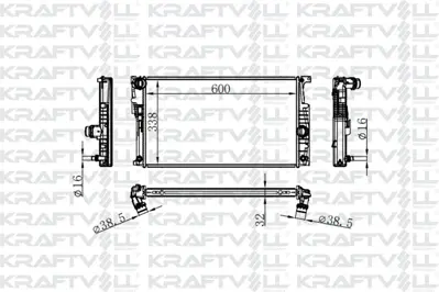 KRAFTVOLL 08040097 Motor Su Radyatoru Bmw N20 N26 N55 F20 F30 F32 F34 F36 F22 F80 F82  17118672104 17117618807 17118672095 7618807 8672104 8672095 8MK376791791 RA0050780 60817 17117188807