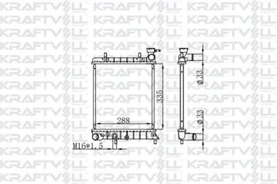 KRAFTVOLL 08040037 Motor Su Radyatoru Hyundaı Accent 1,3 1,5 00 05 Manuel (335*288*16) Brazıng (Mt) 