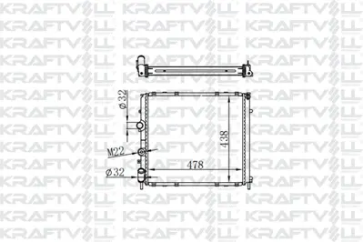 KRAFTVOLL 08040074 Motor Radyatoru Kangoo 1,5dcı - 1,9 Express 1,9 F8q Klimasız (478*438*32) Brazıng (Mt) 