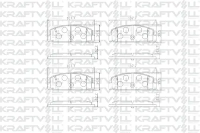KRAFTVOLL 07010455 Fren Balatası Arka Mazda 323 626 2.0 98>02 Mazda 6 03>10 Premacy 99-05 