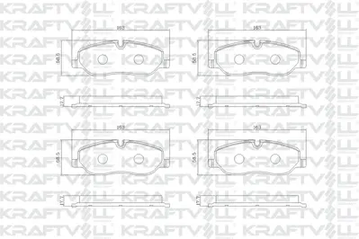 KRAFTVOLL 07160082 Fren Balatası On Dıscovery 3 L319 04>09 Dıscovery 4 L319 09>18 Range Rover 3 L322 02>12 Premıum 
