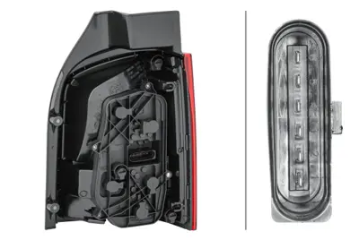 HELLA 2SK010318-091 Arka Far,Renklendırılmıs,Ampul Teknolojısı,Sol,Kırmızı,Beyaz,Vw Multıvan-Transporter 2SK010318091