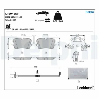 DELPHI LP5042EV Fren Balatası (Elektrıklı)                  