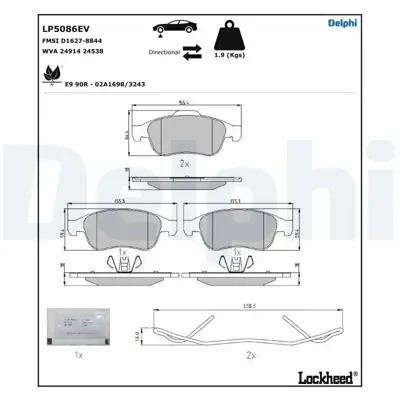 DELPHI LP5086EV Fren Balatası (Elektrıklı)                                                           