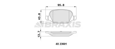BRAXIS AA0431 Arka Fren Balatası Punto Iı 03> 1,8ı 1,9jtd Punto Iı 99 03 1,8ı Panda 03>1,2ı 1,3jtd HP7213 602879 9948417 P23064 222386 573019J 71752988 252360113 13046028792 9949335