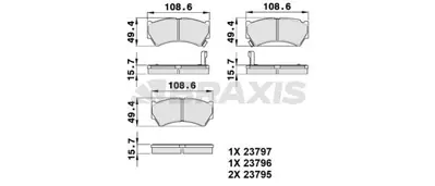 BRAXIS AB0391 On Fren Balatası Suzukı Baleno 5581064G01 4520 CBP3883 5008815 LP1548 120913 50815 13046058392 59252 P492352