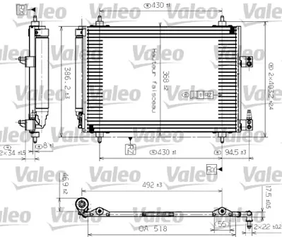 Valeo 817464 Klıma Radyatoru C5 (01 04) 1.6 1.8 2.0hdı 2.2hdı Es9j4s (3.0 24v) Olcu: (518×367) 
