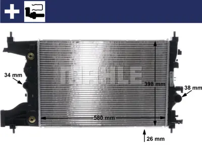BEHR MAHLE CR 2123 000S Radiatorastra J 1.6 Cdtı 53153 630728 DRM20097 OL2486 OLA2486 RA0201060