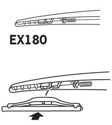 İthal EX 180 Trıco Exactfıt Arka Sılgı Supurgesı Tek 180mm 
