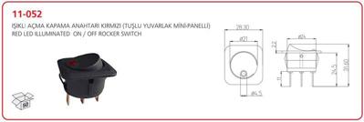 AKSA 11-052 Acma Kapama Anahtarı Isıklı Koruma Kapaklı 215032766R