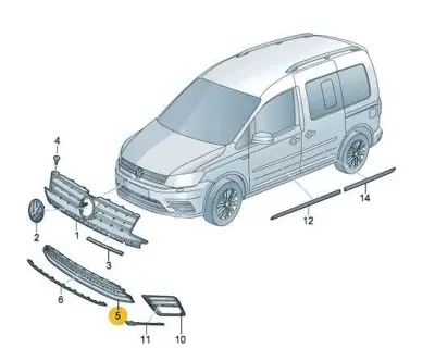 BARCHA 2K5853677 On Tampon Orta Izgara Caddy Iv 15> 