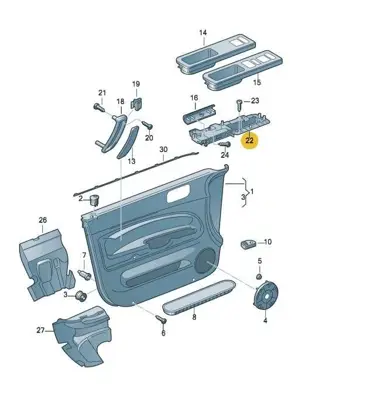 BARCHA 3B1867179A Kapı Ic Tutamak Ic Bakalıtı Sol Passat 97>00 