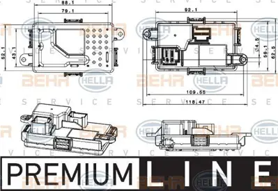 BEHR MAHLE 5HL351321-651 Klıma Fan Regulatoru W204 07>14 W212 09>15 C218 11>17 HY53SE19E624AA 5HL351321651 ABR67000P 2128702110 V30790021 A2128702110 351321651 RE26116 W0547 409435