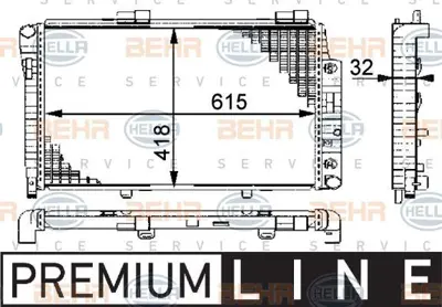 BEHR MAHLE 8MK376712-021 Motor Su Radyatoru W202 93>00 S202 96>01 C208 97>02 R170 96>00 2025002203 2025006703 2025002103 8MK376712021 50222 MSA2174 2025006603 MS2174 DRM17071 502174R