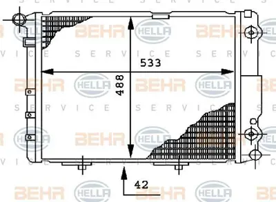 BEHR MAHLE 8MK376712-454 Motor Su Radyatoru (Klımasız) E-Class W124 93>95 S124 93>96 60302178 1245001802 A1245001802 A1245001702 120530N 1245002002 52478 MSA2178 62696 CR293000P