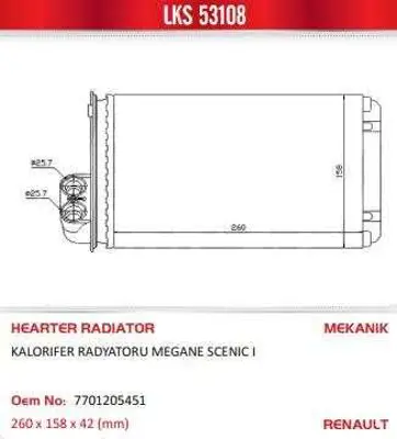 LKS 53108 Kalorıfer Radyatoru Megane Scenıc (360x157x42) 1343.Y7