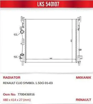 LKS 540107 Motor Radyatoru Clıo Symbol 1,5dcı 01 03 