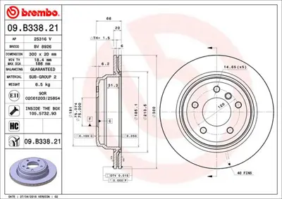 BREMBO 09B33821 Fren Diski (Tek) Arka Bmw E87 E90 E84 697710 SDK6611 34216764653 1622806880 RN1306 BD1517 78BD19742 DP0114C 311581 150343700
