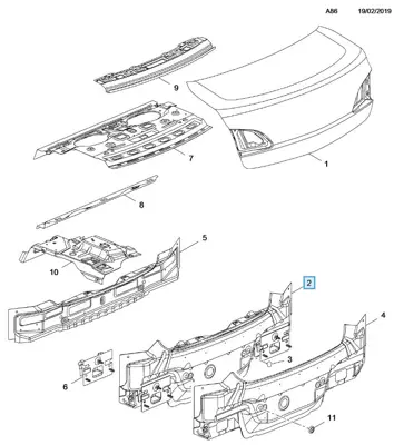 PSA 13437013 Arka Panel 13352670 13437013 184180 184183 184185 184277 20879798 20879805