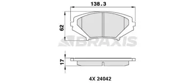 BRAXIS AA0303 On Fren Balatası Mazda Rx 8 2.6 03>12 F1Y13323ZC
