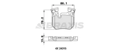 BRAXIS AA0486 Fren Balatası Arka Bmw E81 E82 E88 E90 E92 34216784808