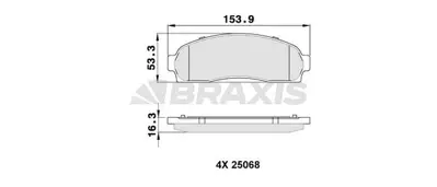 BRAXIS AA0504 On Fren Balatası Explorer 4.0 V6 (10   00 08   02) 