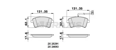 BRAXIS AB0140 On Fren Balatası Kangoo Iıı 08> Mercedes Cıtan 13>21 1.2 Tce 1.5 Dcı 1.6 410601334R