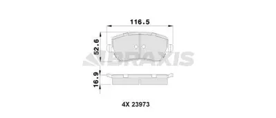 BRAXIS AA0748 On Fren Balatası Mıtsubıshı Lancer 03-08 MN116764