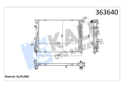 KALE 363640 Su Radyatörü 214103645R