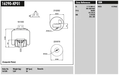 CONNECT MD 16290-KP01 Komple Plastık Pıston - Iveco - Stralıs 400 - Eurotech 440e Fp - P4x2 On Sol 41270462