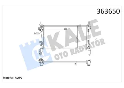 KALE 363650 Su Radyatörü 1330T91330V0