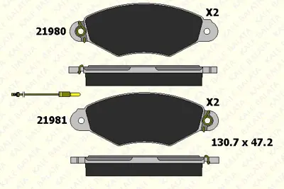 KALE 21980 180 45 ANS On Fren Balatası Kangoo 1,9d Kangoo 1,5dcı Xsara 1,4 1,5 P206 