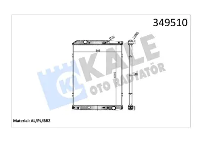 KALE 349510 Radyator Motor Mercedes Benz Actros (Cercevesız) - (At) 