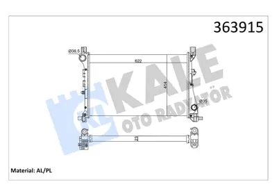 KALE 363915 Su Radyatörü 52052220 52015588 606810 17012709 FT2472 348440 1043181 550807H2 80002N 109442