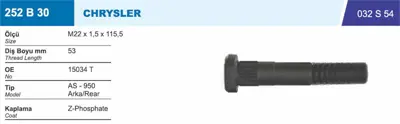 İthal 252B30 Bıjon Arka Chrysler As 950 (86074) 252B30